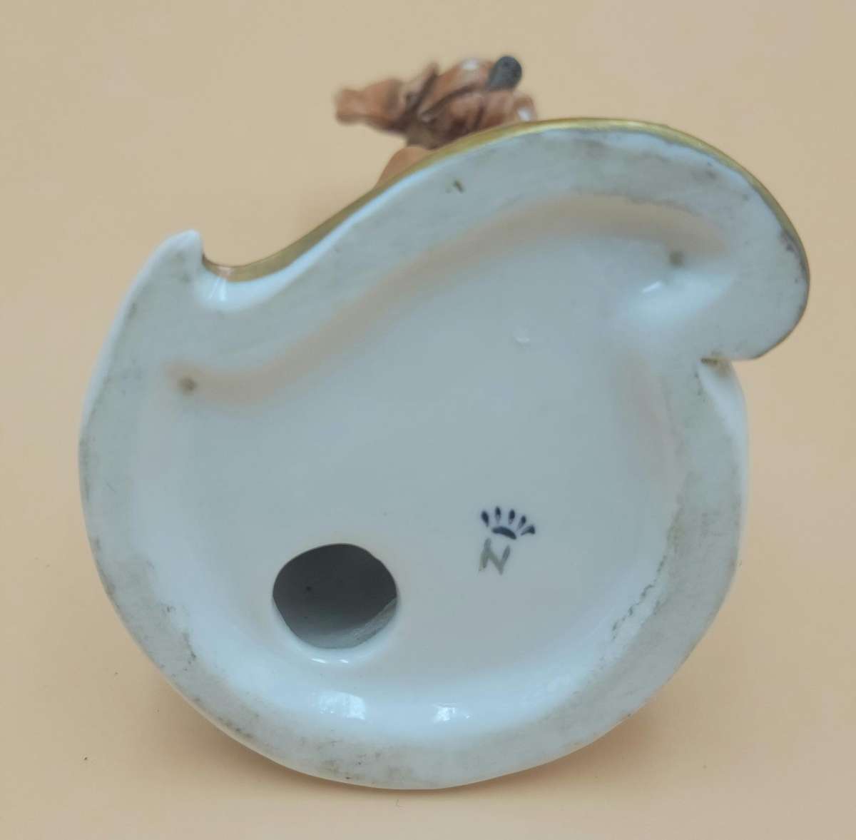 Vintage Capodimonte - Guiseppe Cappe Dog with Butterfly Figurine - The Sweetest Face!