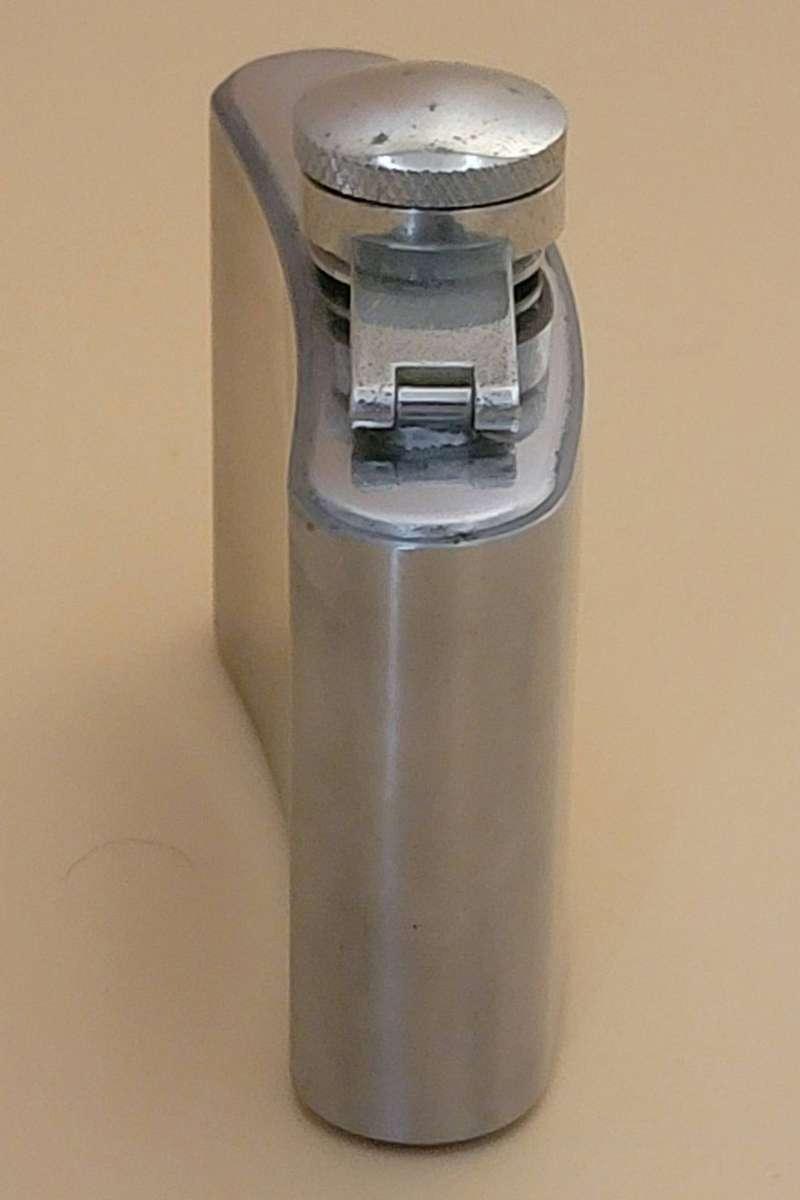 Vintage Stainless Steel Hip Flask - Curved Design with Screw-on Cap connected to Flask