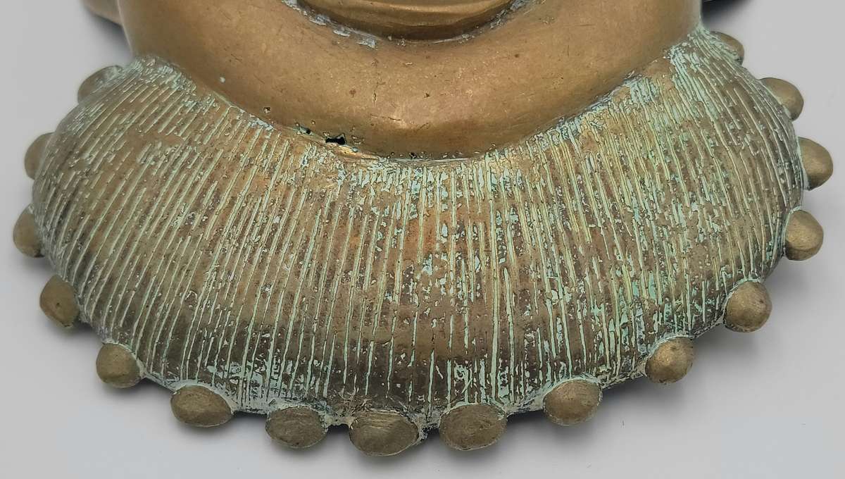 Vintage African Brass Mask - likely from West Africa - potentially from Cameroon or Benin Culture