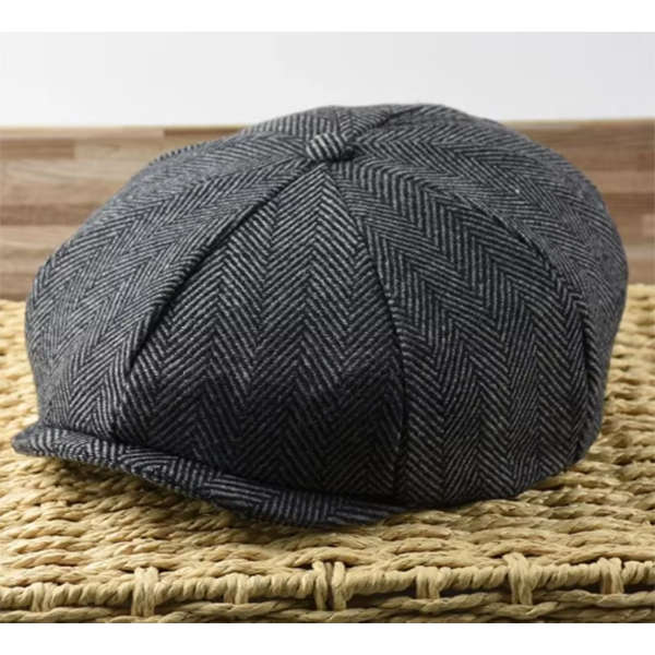 Newsboy Hat- Beret Irish Style Fuller Fit Cotton Blend Hat - Peak Cap- Grey