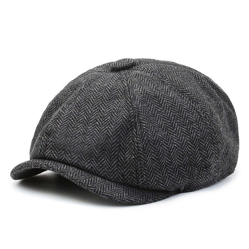 Newsboy Hat- Beret Irish Style Fuller Fit Cotton Blend Hat - Peak Cap- Grey