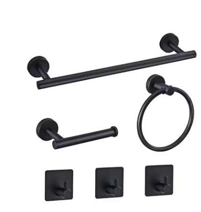 6  Piece Stainless steel Wall Mount Towel Rail & Bath Accessories Set