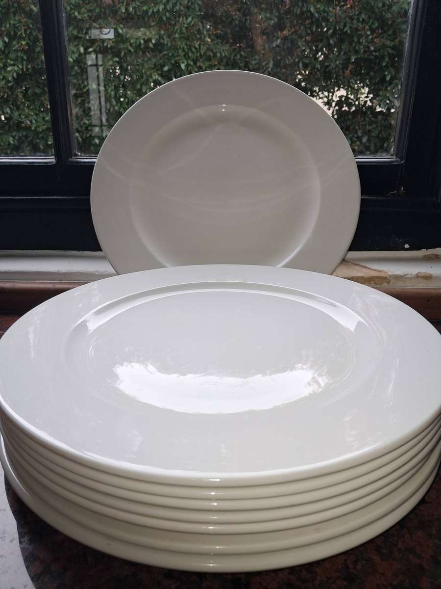 White Dinner Plates - Set of 8.