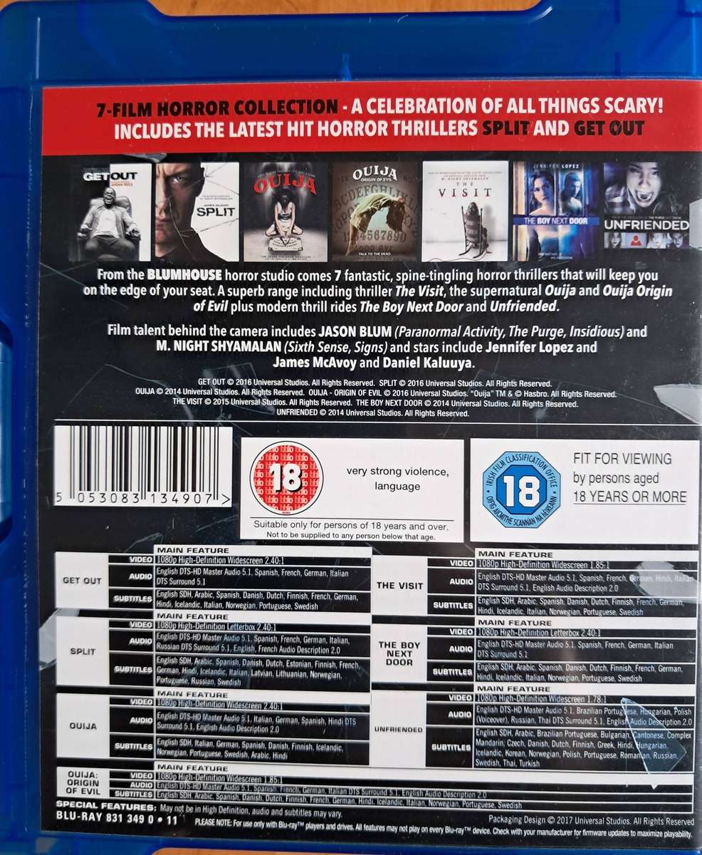 Blu-ray Blumhouse Horror Collection  movies in 1 box
