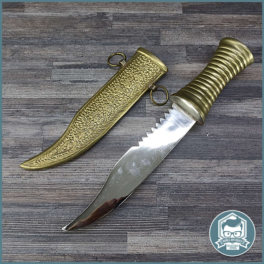 Vintage Brass and Steel Dagger and Sheath !!!