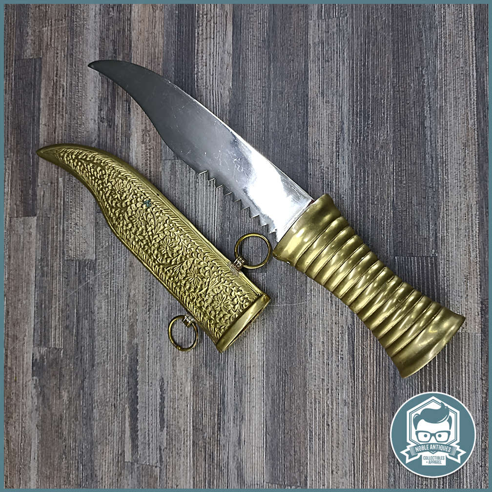 Vintage Brass and Steel Dagger and Sheath !!!