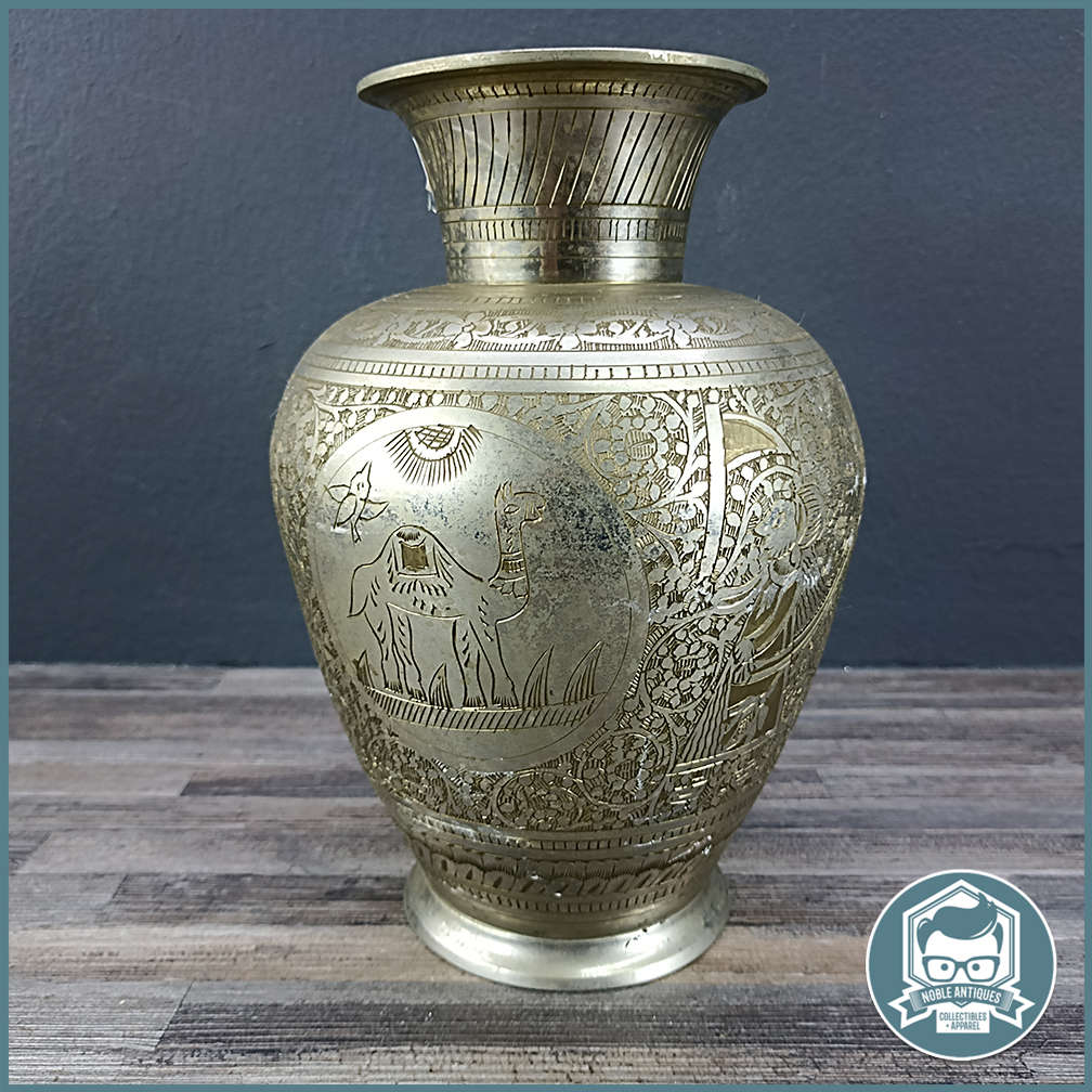 Vintage Hand Hammered Highly Decorative Middle Eastern Metal Vase!!!