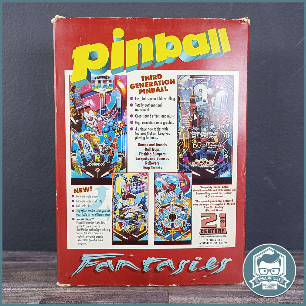 Vintage 1993 Big Box PC Game Pinball Fantasies !!!