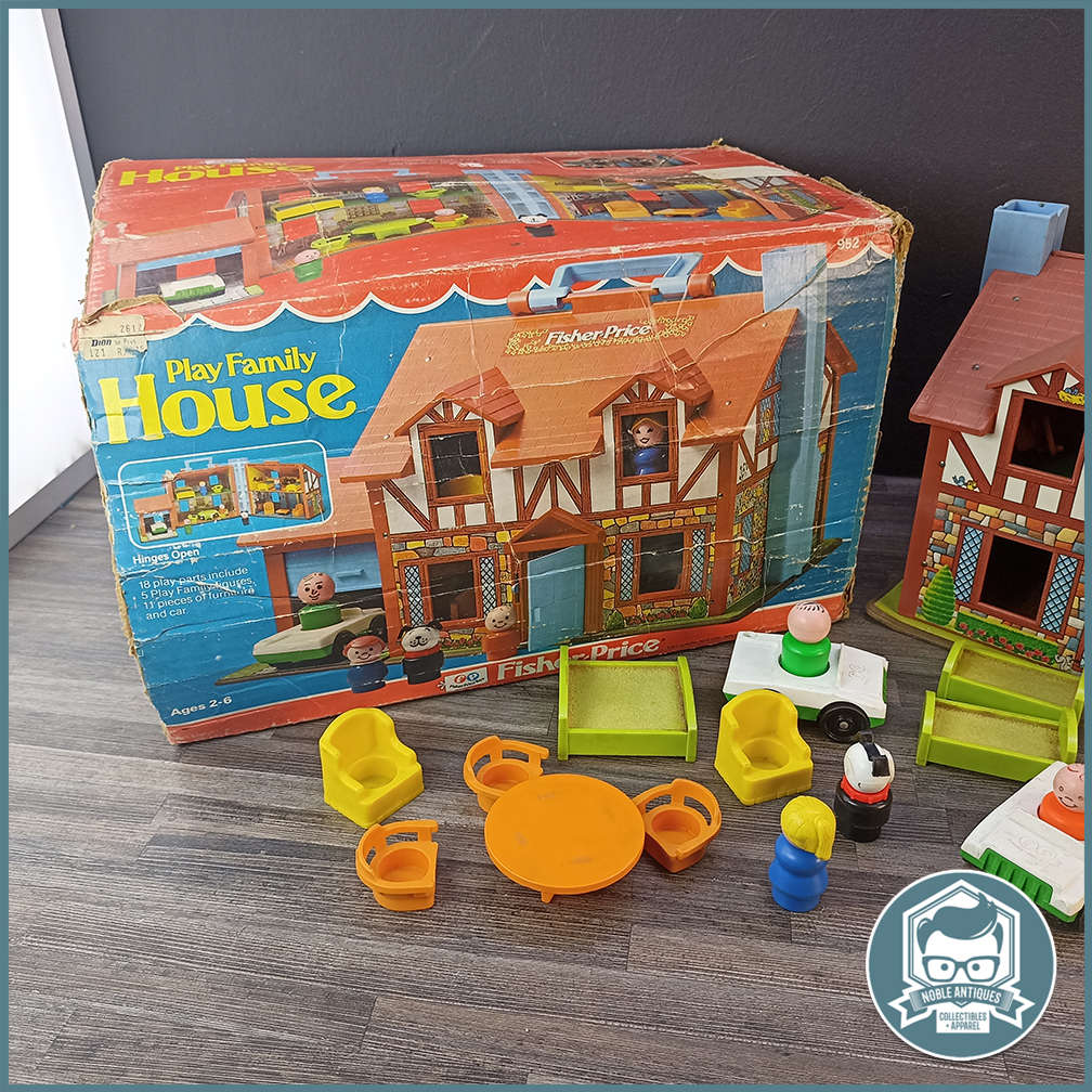 Vintage 1980's Original Box Fisher Price Family Home with Accessories!!!