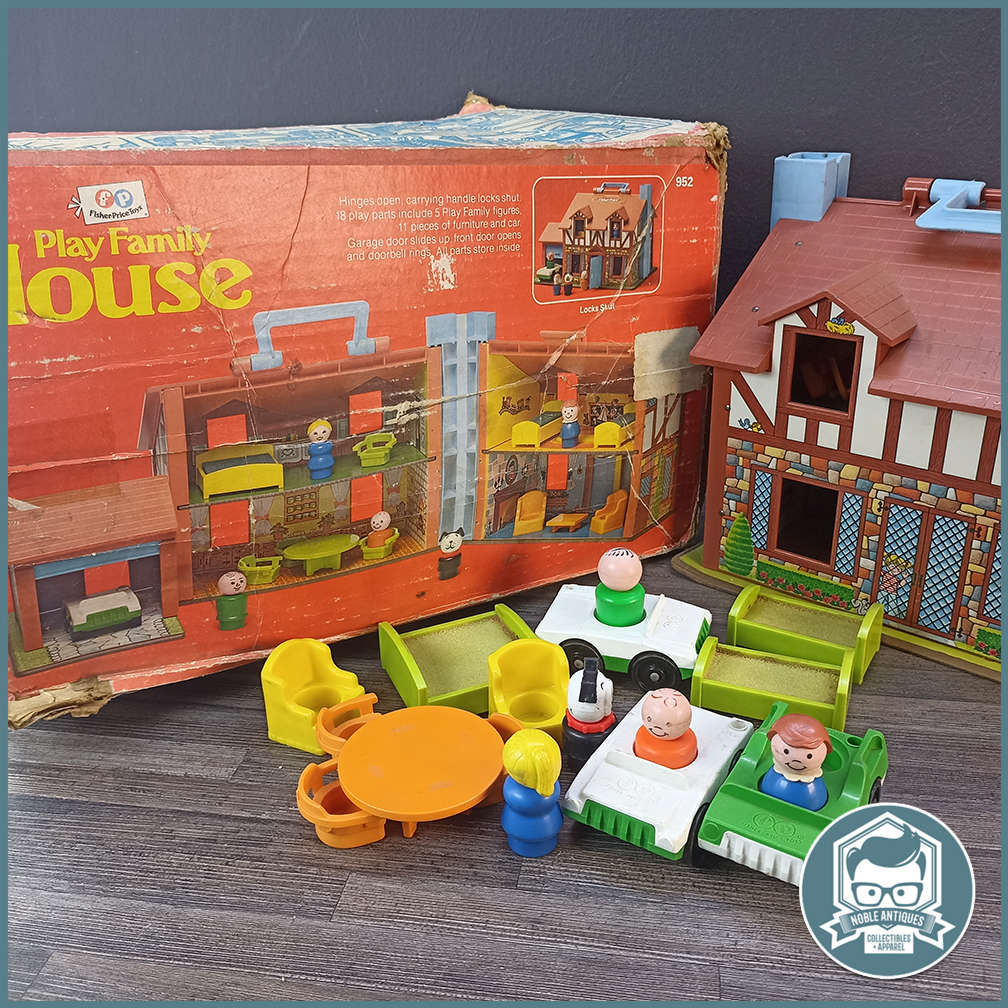 Vintage 1980's Original Box Fisher Price Family Home with Accessories!!!
