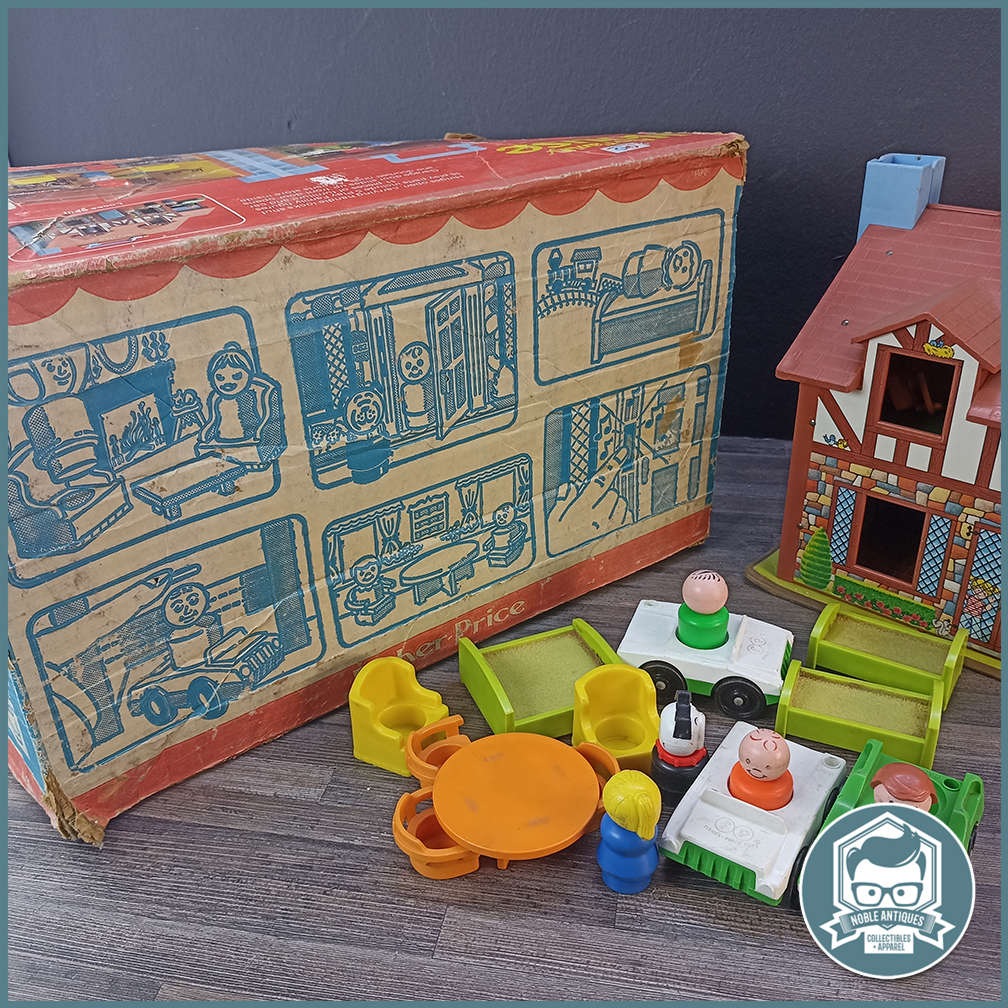 Vintage 1980's Original Box Fisher Price Family Home with Accessories!!!