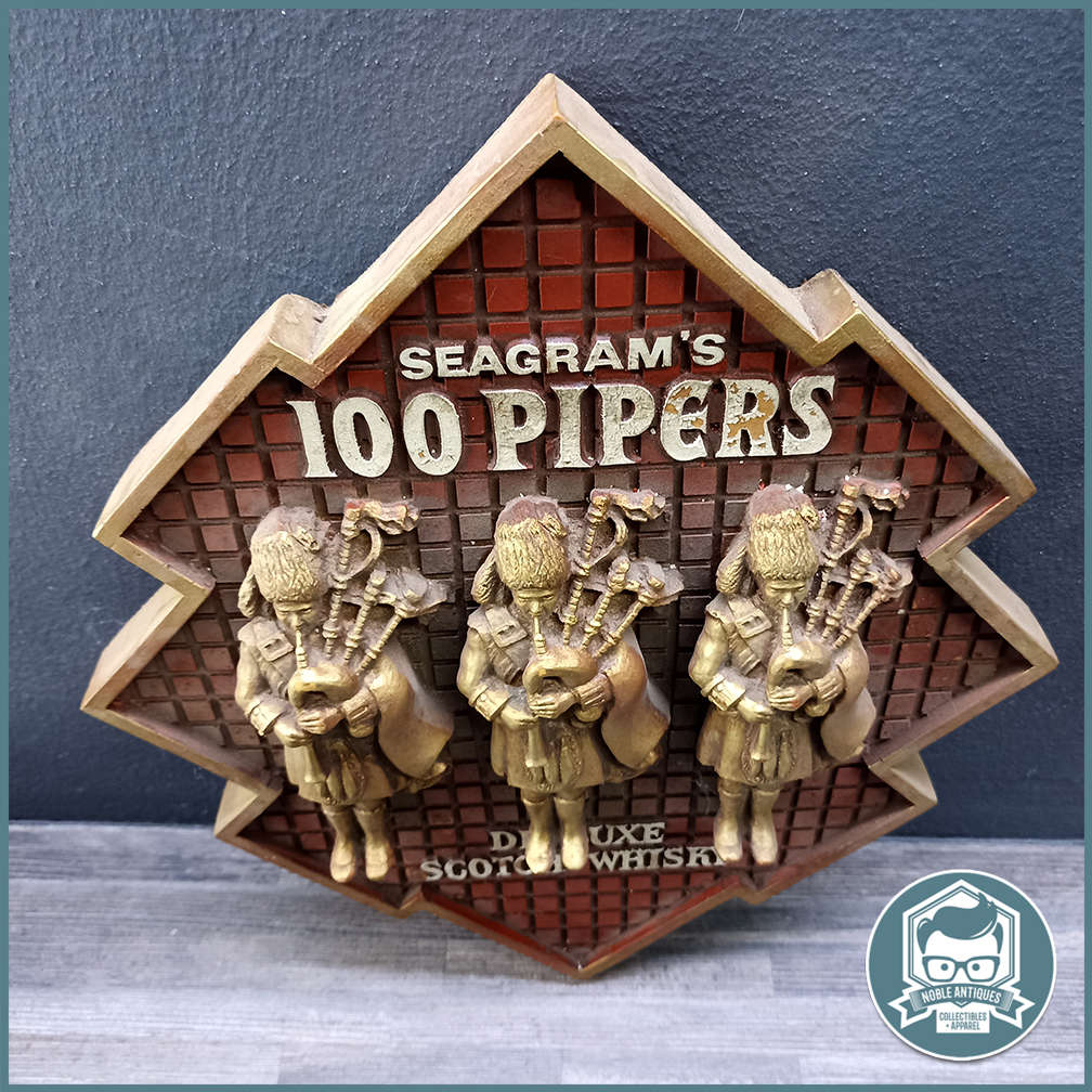 Vintage SEAGRAM'S 100 PIPERS DE LUXE SCOTCH WHISKY Sign!!!