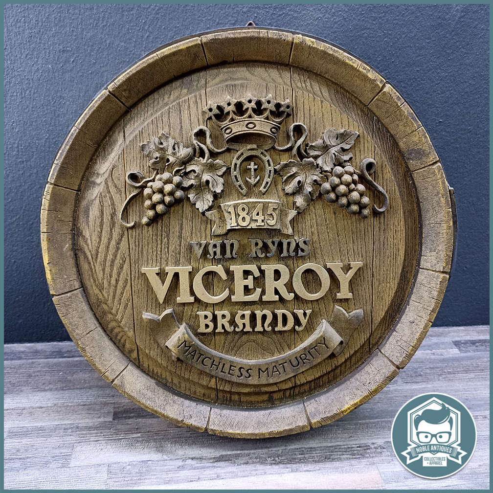 Vintage VAN RYNS VICEROY BRANDY Barrel Bar Sign!!!
