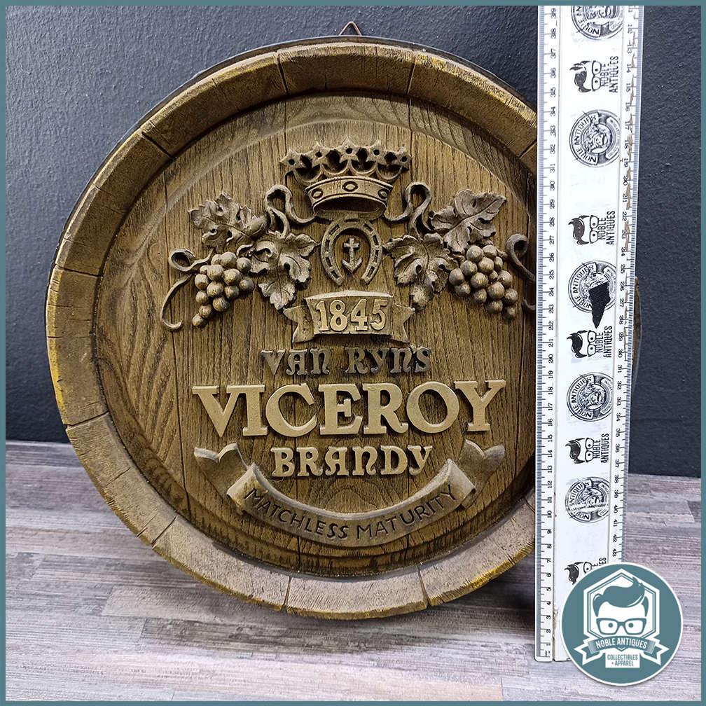 Vintage VAN RYNS VICEROY BRANDY Barrel Bar Sign!!!