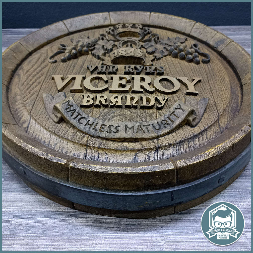 Vintage VAN RYNS VICEROY BRANDY Barrel Bar Sign!!!