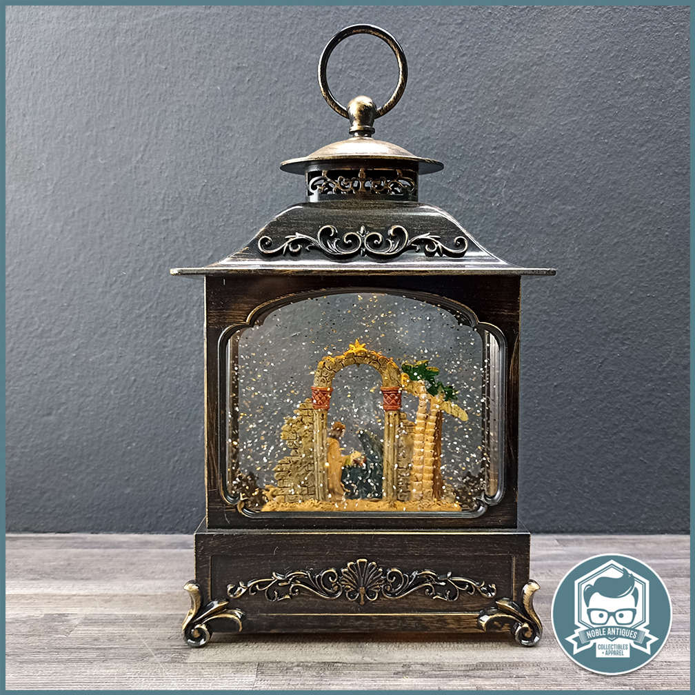 Metal and Glass Musical Nativity Lighted Water Lantern!!!