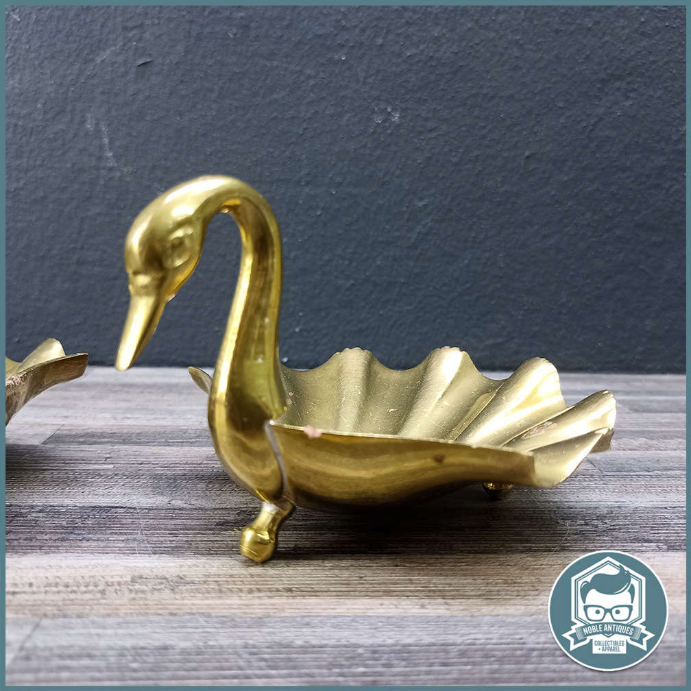 Two Footed Vintage Brass Swan Trinket Dishes/Soap Bowls!!!