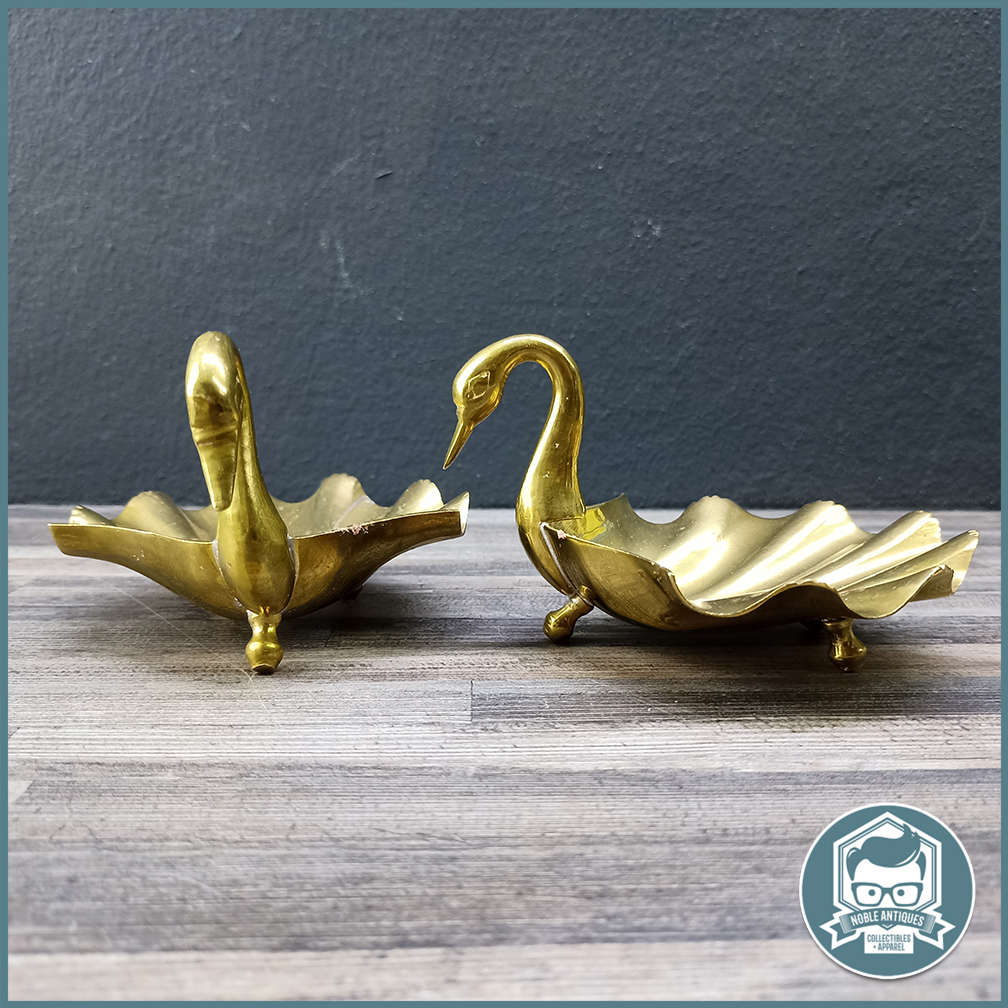 Two Footed Vintage Brass Swan Trinket Dishes/Soap Bowls!!!