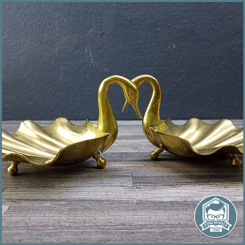 Two Footed Vintage Brass Swan Trinket Dishes/Soap Bowls!!!