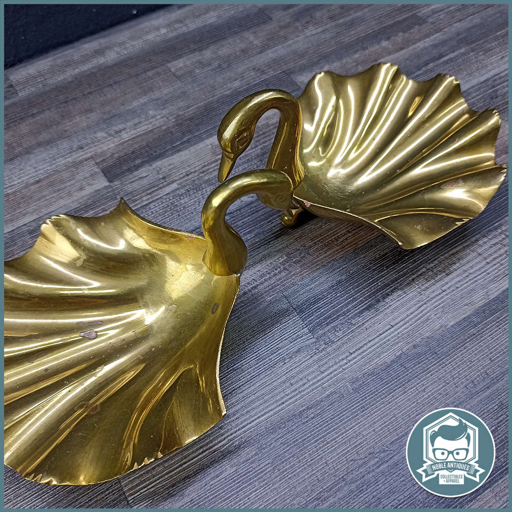 Two Footed Vintage Brass Swan Trinket Dishes/Soap Bowls!!!