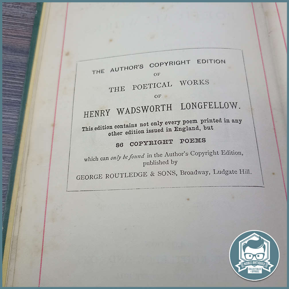 Antique 1880's Longfellows Poetical Works  Illustrated !!!