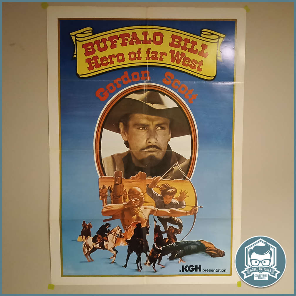 LARGE Vintage 1965 A1 Lithographed Movie Poster : BUFFALO BILL Hero of far West !!!
