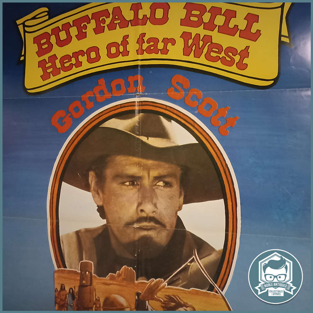 LARGE Vintage 1965 A1 Lithographed Movie Poster : BUFFALO BILL Hero of far West !!!