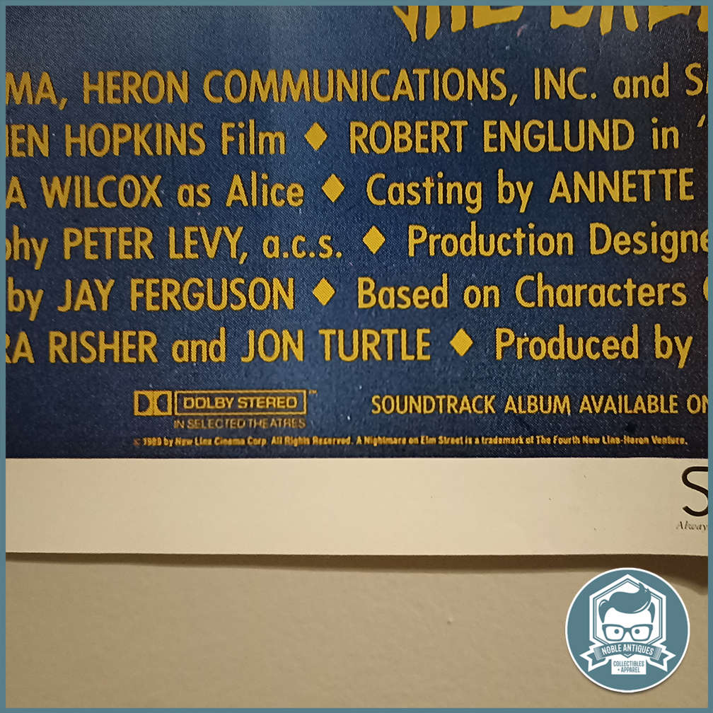 LARGE Vintage 1989 A1 Lithographed Movie Poster : A Nightmare on Elm Street 5 !!!