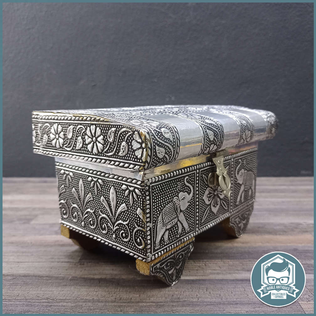 Middle Eastern Silver Elephant Jewelry Box With Velvet Lining!!!
