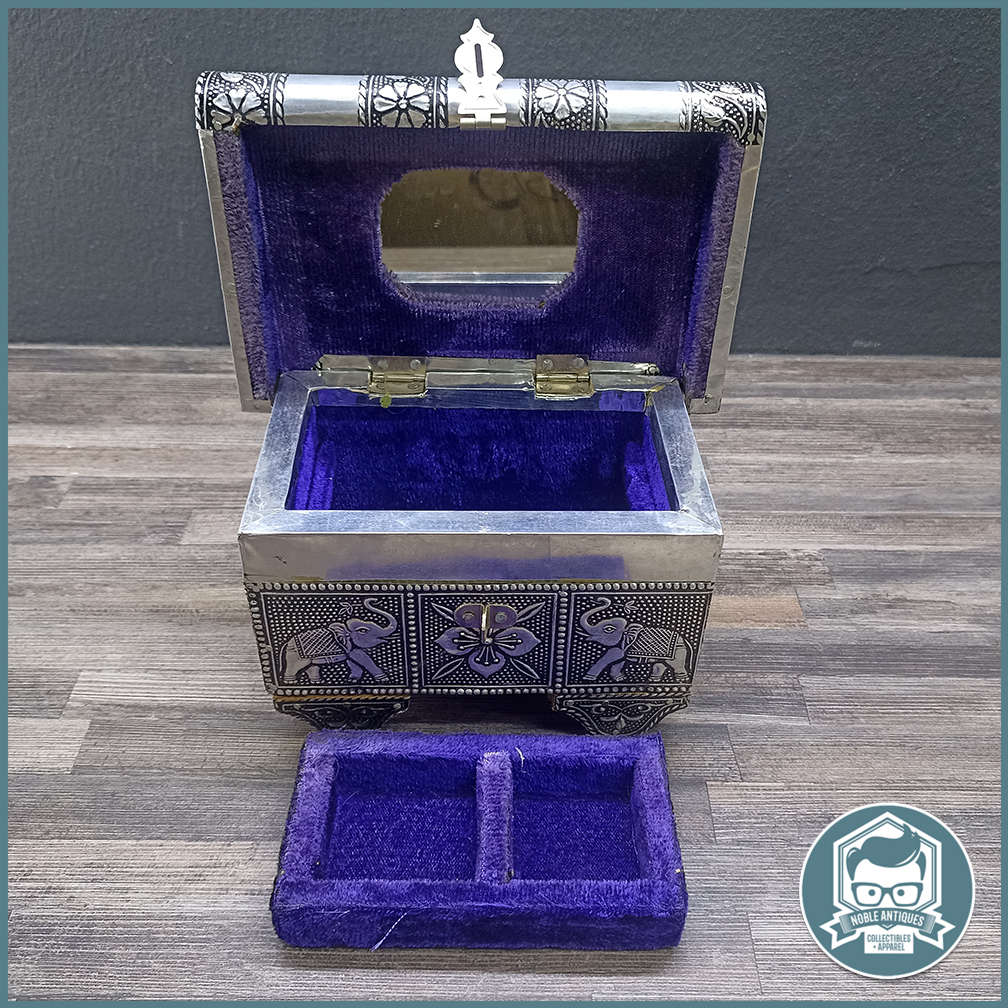 Middle Eastern Silver Elephant Jewelry Box With Velvet Lining!!!