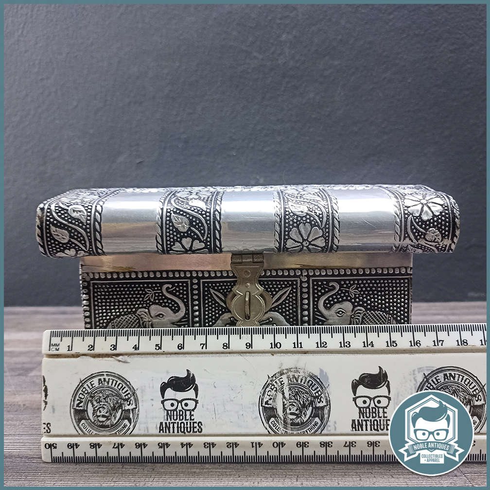 Middle Eastern Silver Elephant Jewelry Box With Velvet Lining!!!