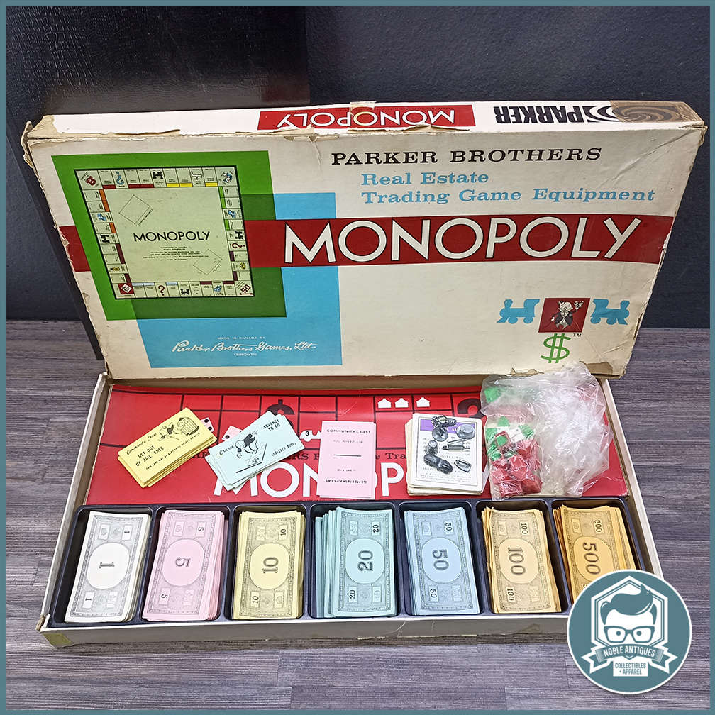 Original Boxed Vintage 1961 Monopoly Game by Parker Brothers (Metal Play Pieces) !!!
