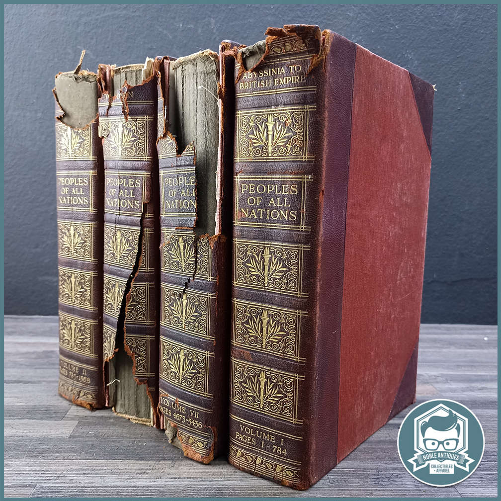 Antique, Leather Spine Book Collection Peoples of all Nations!!!