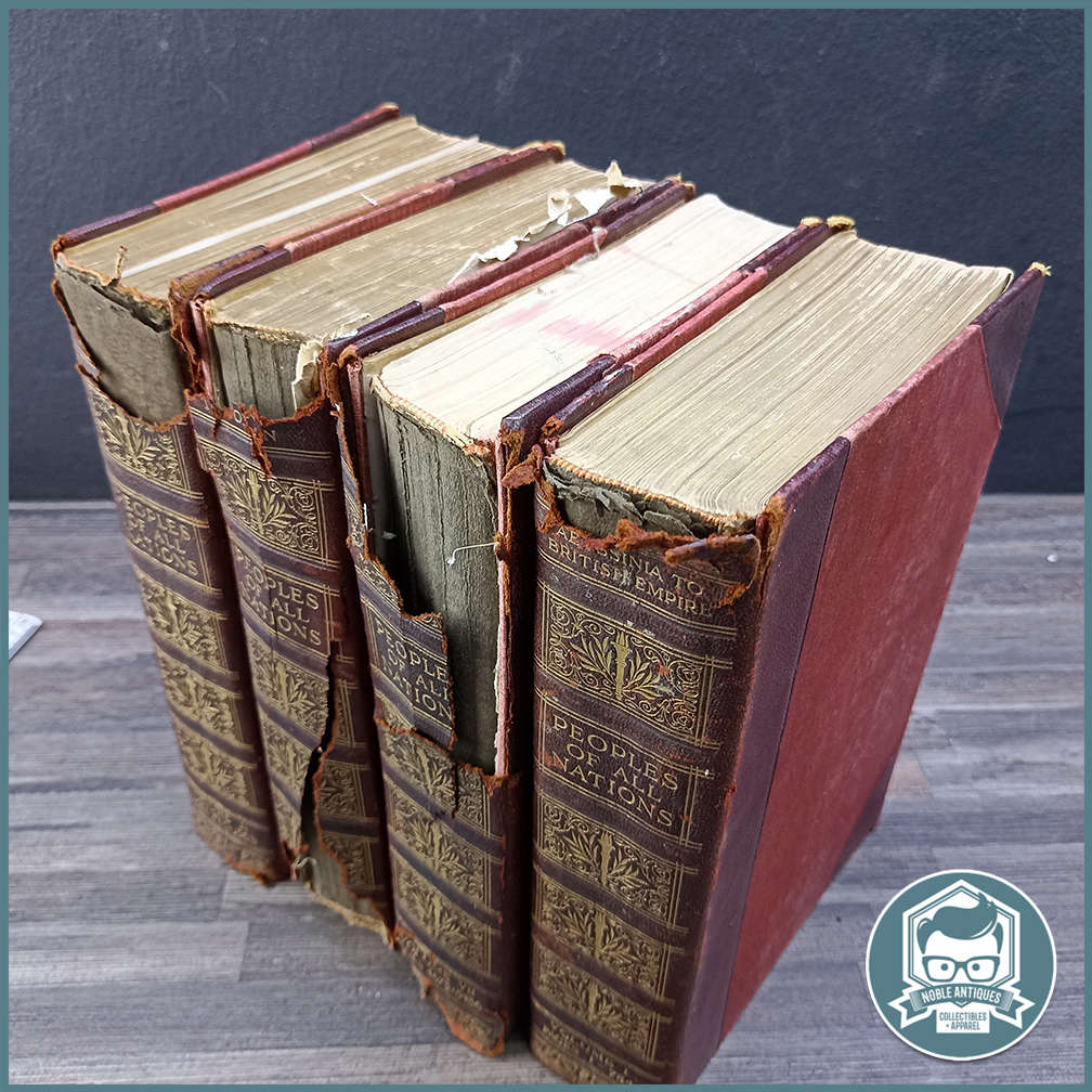 Antique, Leather Spine Book Collection Peoples of all Nations!!!