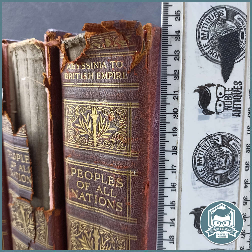 Antique, Leather Spine Book Collection Peoples of all Nations!!!