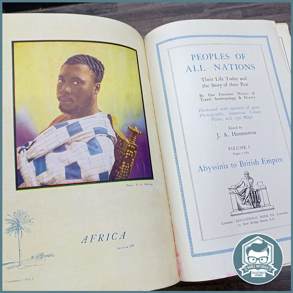 Antique, Leather Spine Book Collection Peoples of all Nations!!!