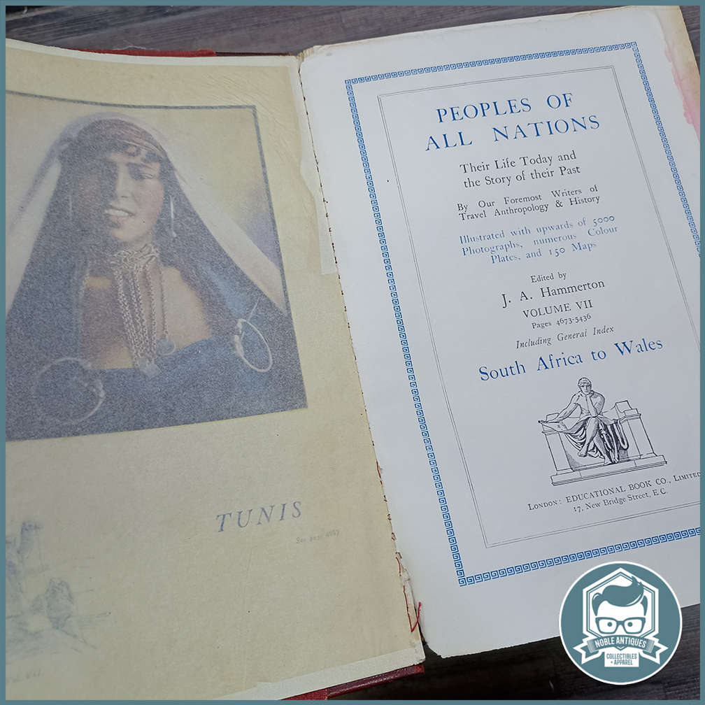 Antique, Leather Spine Book Collection Peoples of all Nations!!!