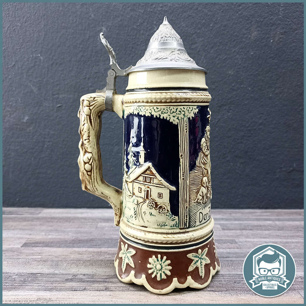 German Porcelain Der Zitherspieler Beer Stein!!!