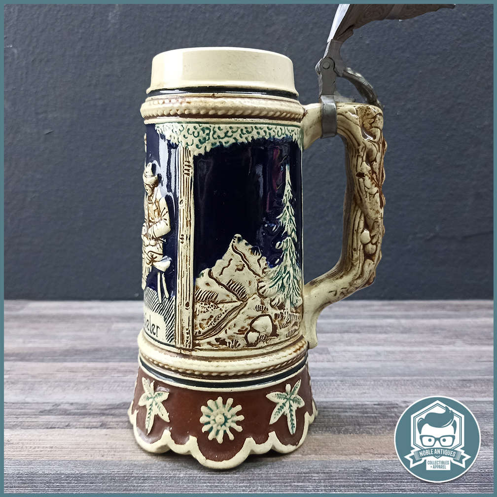 German Porcelain Der Zitherspieler Beer Stein!!!