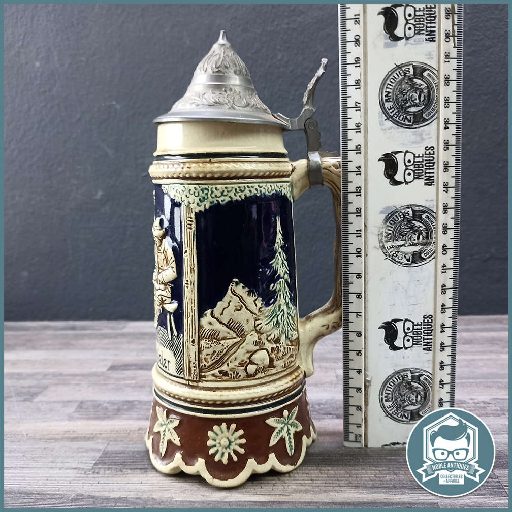 German Porcelain Der Zitherspieler Beer Stein!!!