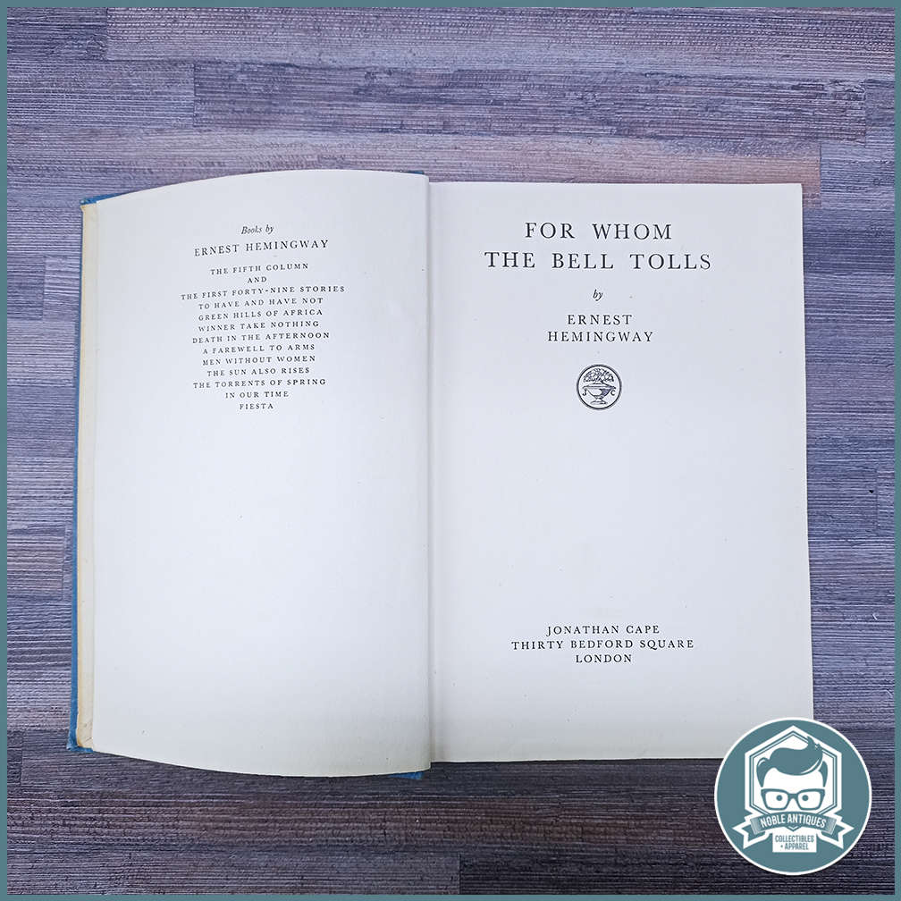 RARE FIRST EDITION!!! 1941 For Whom the Bell Tolls by Ernest Hemingway !!!
