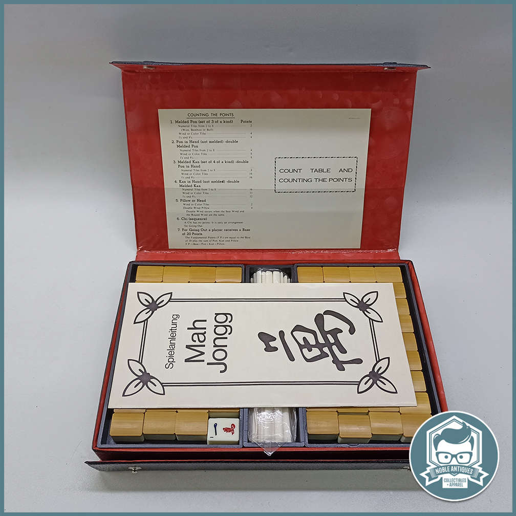 Vintage Boxed Mahjong Game Bamboo Base on Tiles!!!