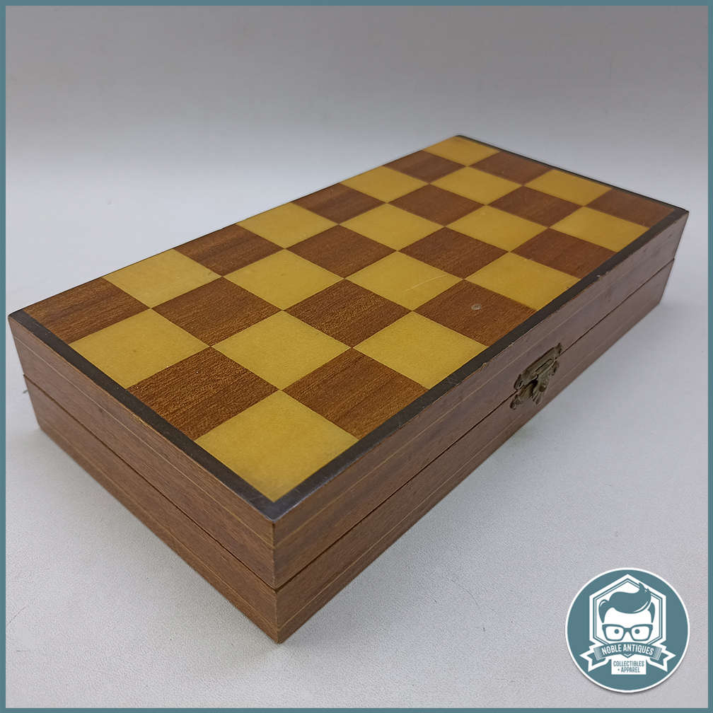 Complete Folding Wood Chess Board with Pieces!!!