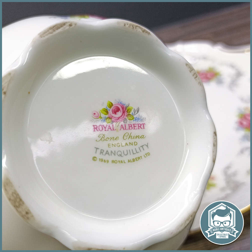 Royal Albert Tranquility Pattern Milk Jug, Sugar Bowl and Biscuit Plate