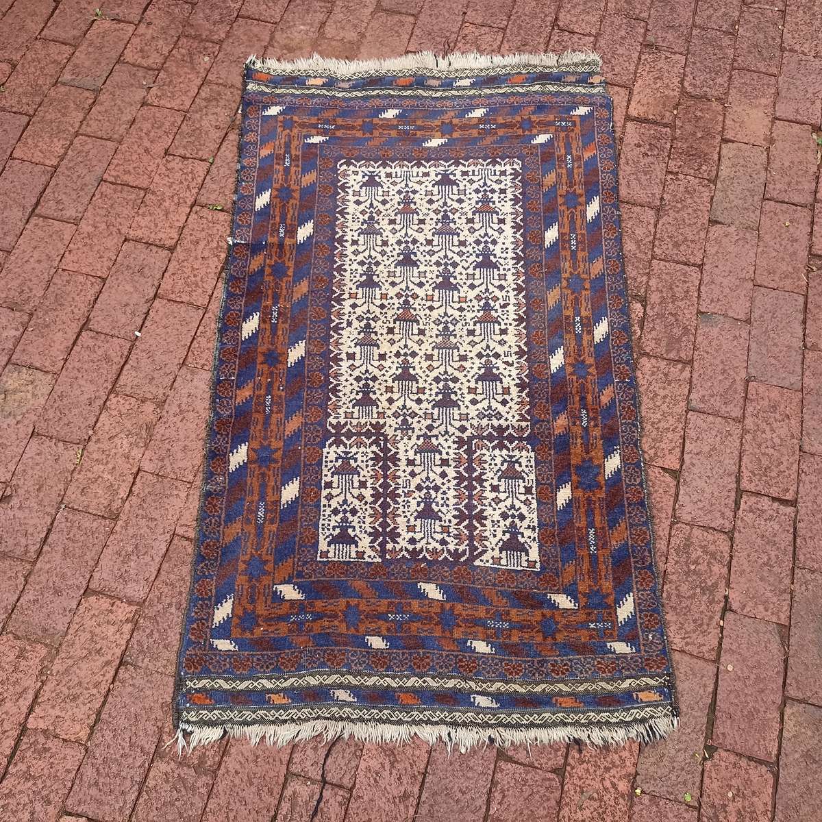 Hand knotted Afghan/Persian woolen carpet 120cm x 60cm