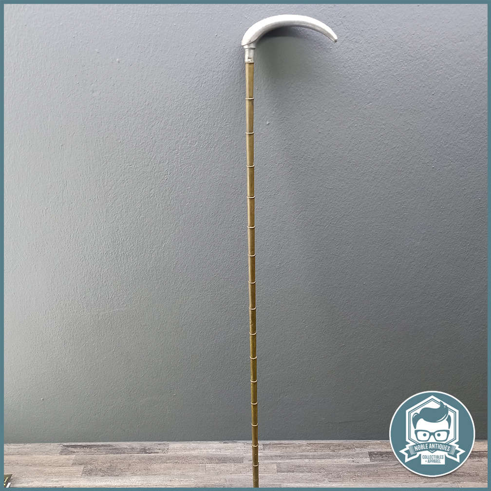 Antique brass/bronze and nickel walking cane