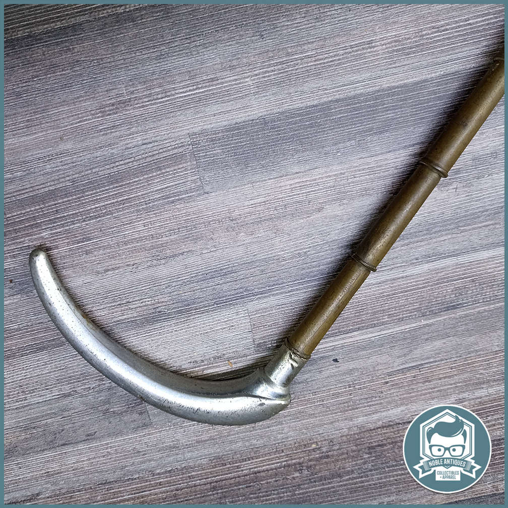 Antique brass/bronze and nickel walking cane