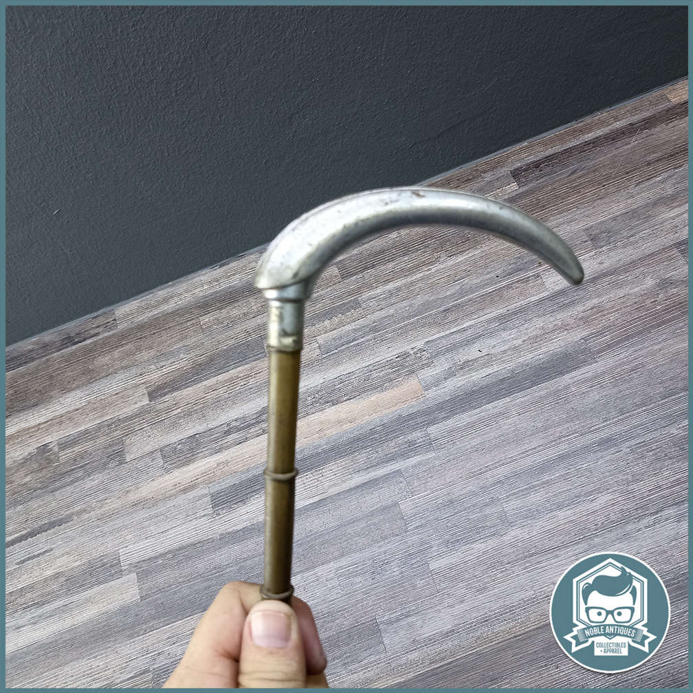 Antique brass/bronze and nickel walking cane