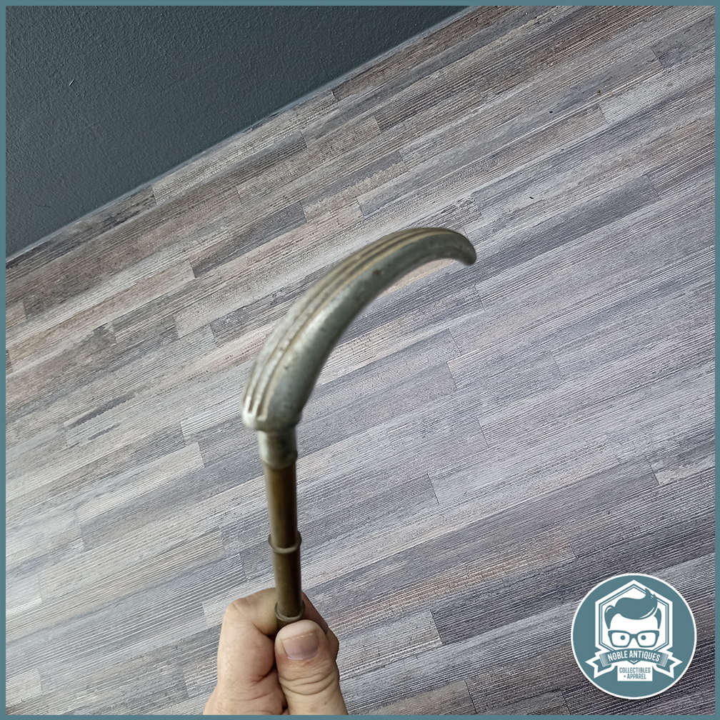 Antique brass/bronze and nickel walking cane