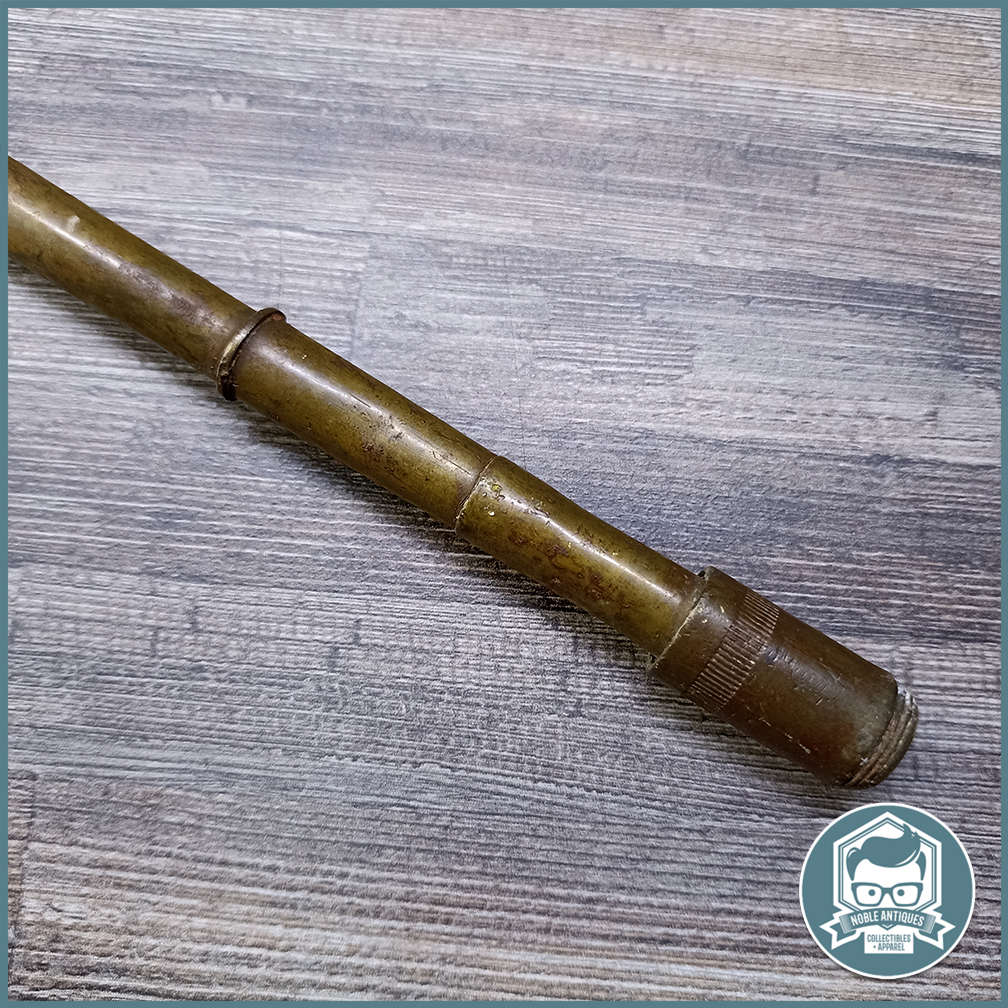 Antique brass/bronze and nickel walking cane